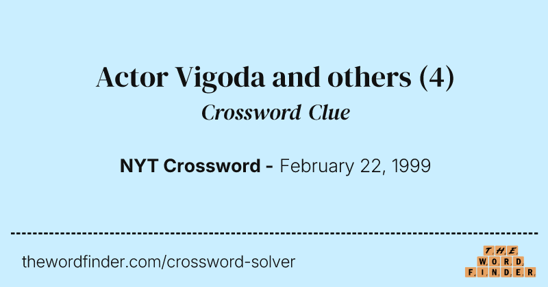 Actor Vigoda and others crossword clue image