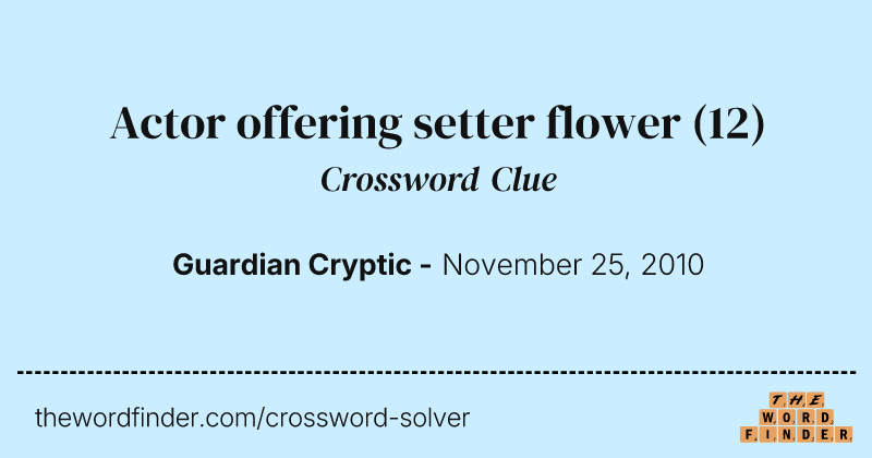 Actor offering setter flower crossword clue image