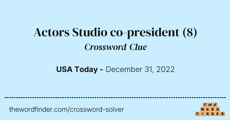 Actors Studio co-president crossword clue image