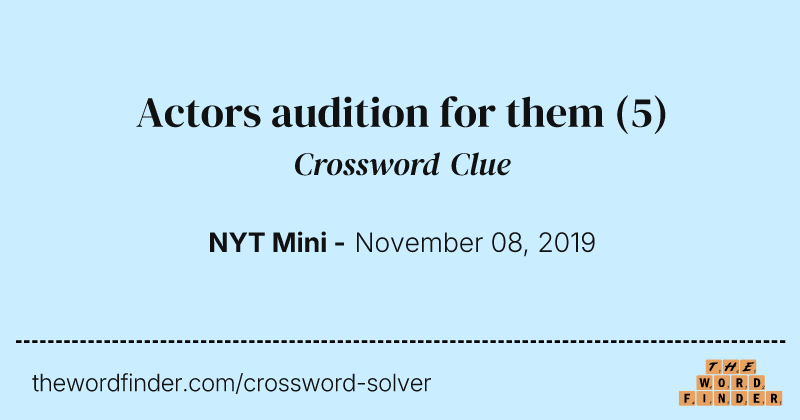 Actors audition for them crossword clue image