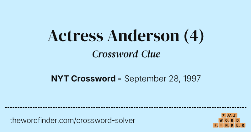 Actress Anderson crossword clue image