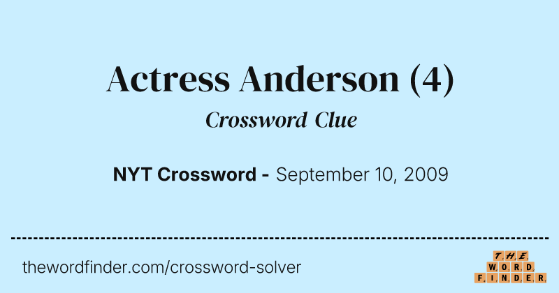 Actress Anderson crossword clue image