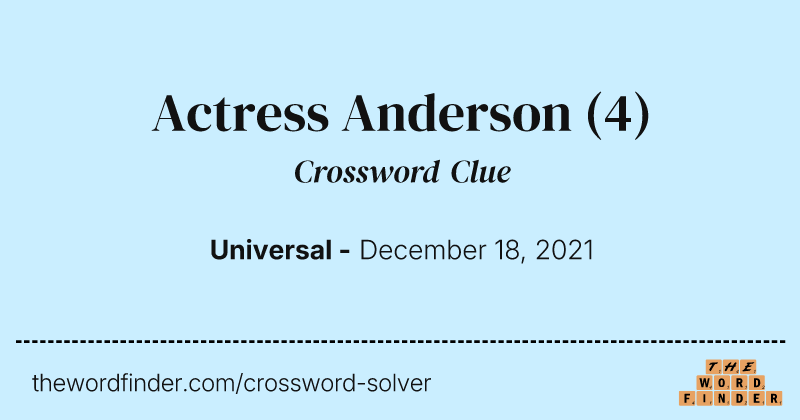 Actress Anderson crossword clue image