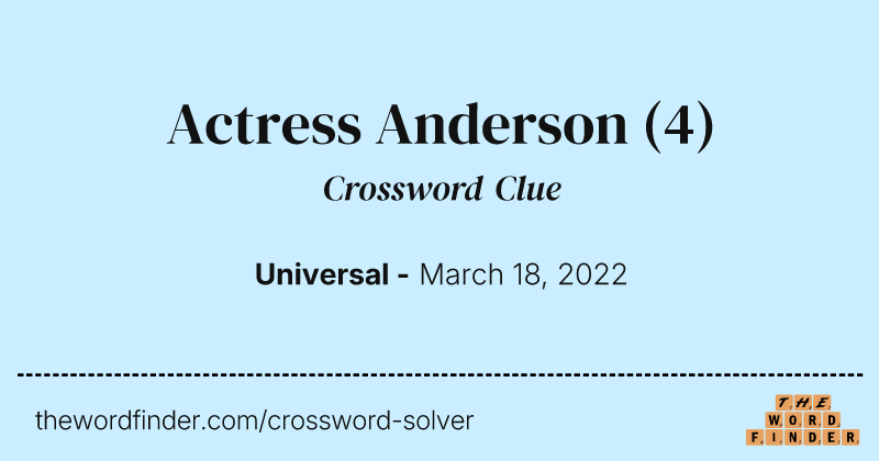 Actress Anderson crossword clue image