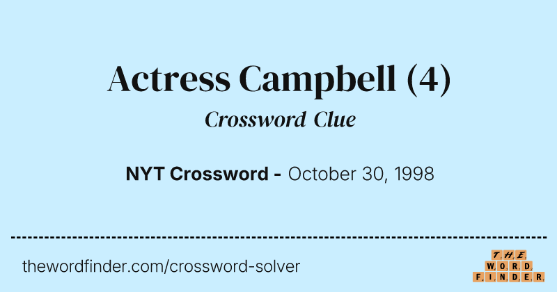 Actress Campbell crossword clue image