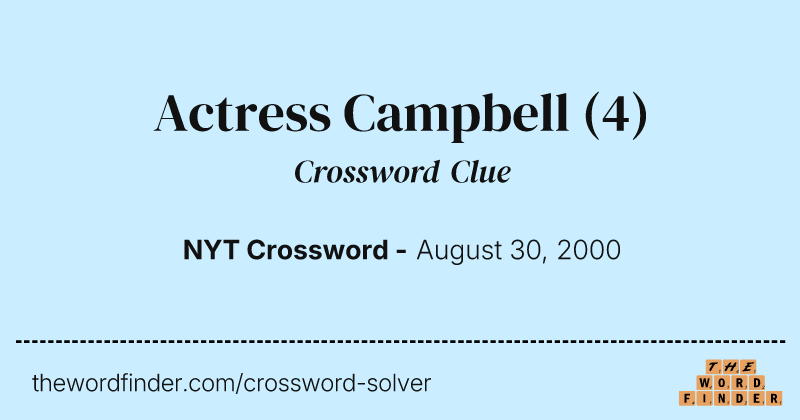 Actress Campbell crossword clue image