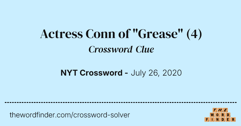 Actress Conn of "Grease" crossword clue image