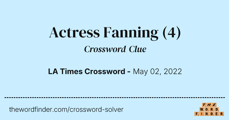 Actress Fanning crossword clue image