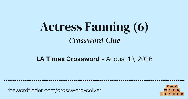 Actress Fanning crossword clue image