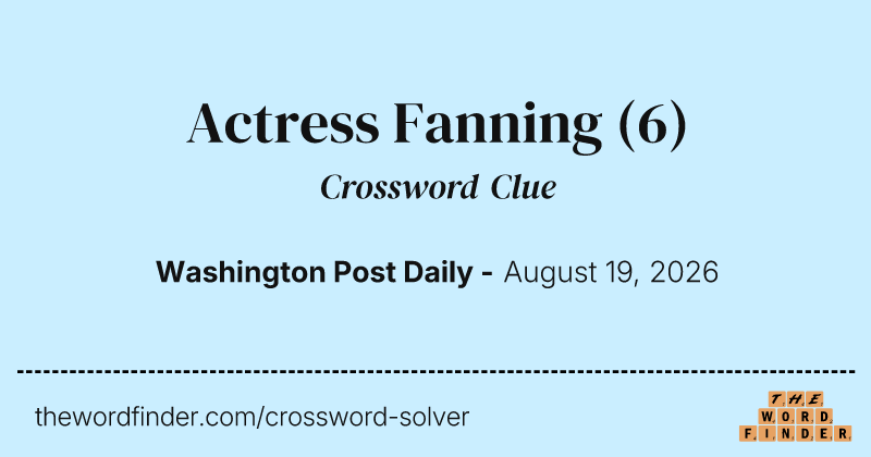 Actress Fanning crossword clue image