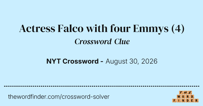 Actress Falco with four Emmys crossword clue image