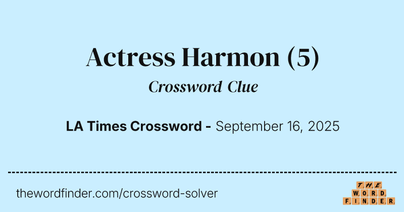 Actress Harmon crossword clue image