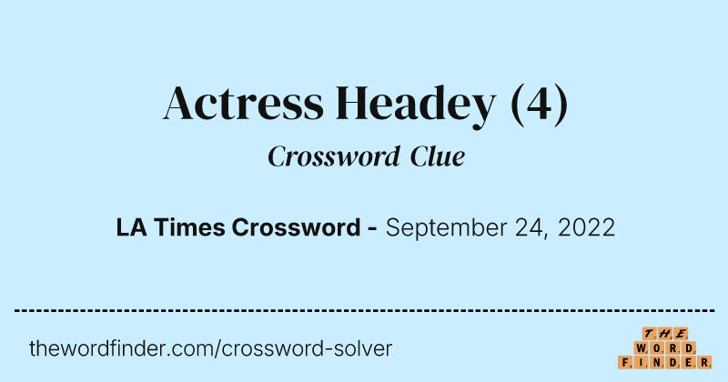Actress Headey crossword clue image