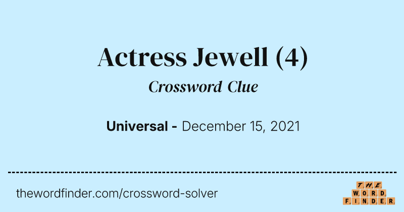 Actress Jewell crossword clue image