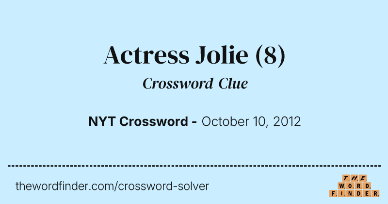 Actress Jolie crossword clue image
