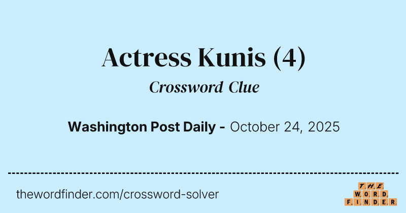 Actress Kunis crossword clue image