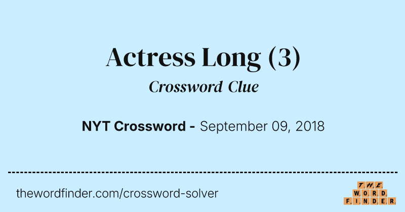 Actress Long crossword clue image