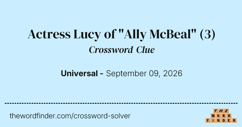 Actress Lucy of "Ally McBeal" crossword clue image