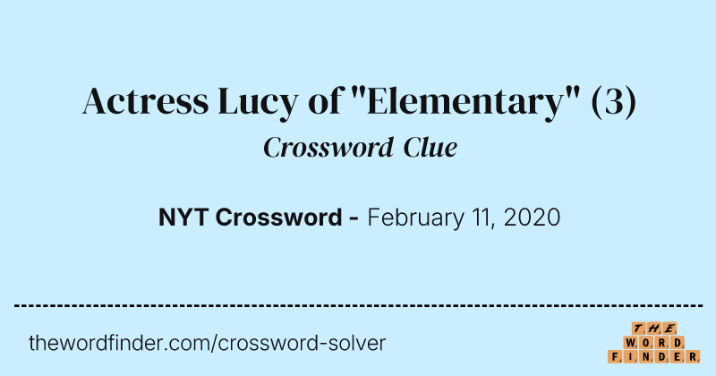 Actress Lucy of "Elementary" crossword clue image