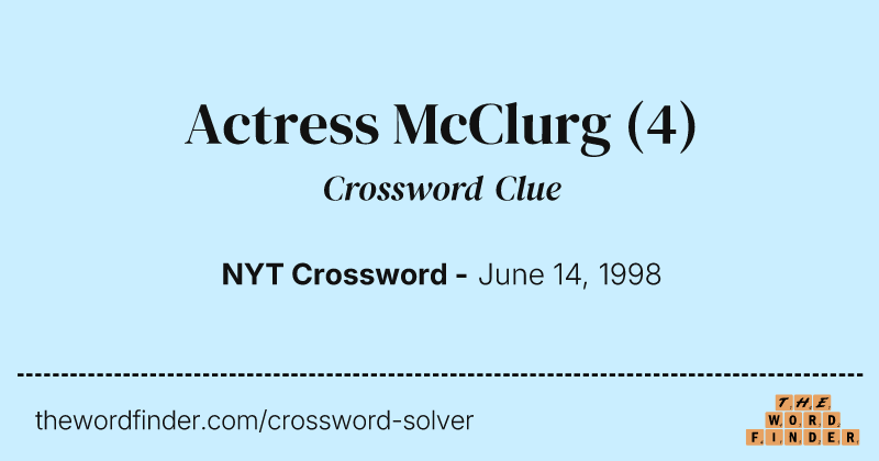 Actress McClurg crossword clue image
