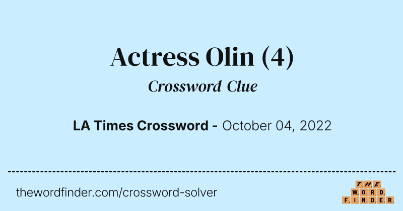 Actress Olin crossword clue image