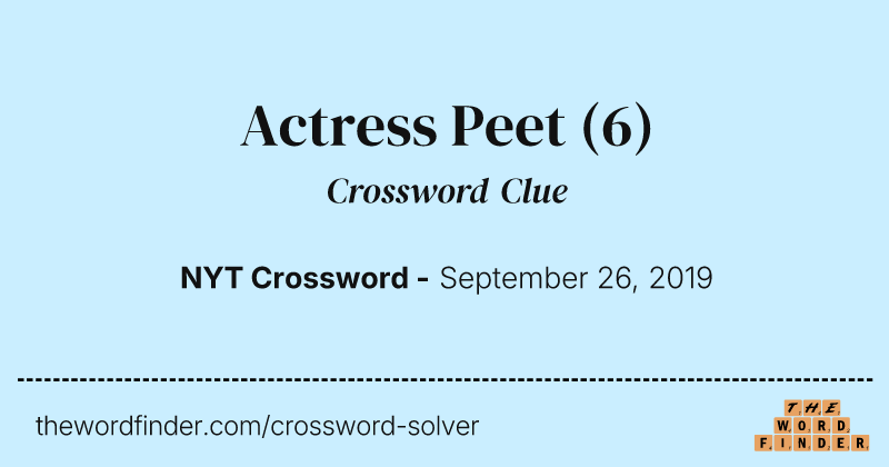 Actress Peet crossword clue image