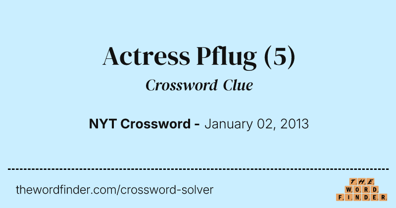 Actress Pflug crossword clue image