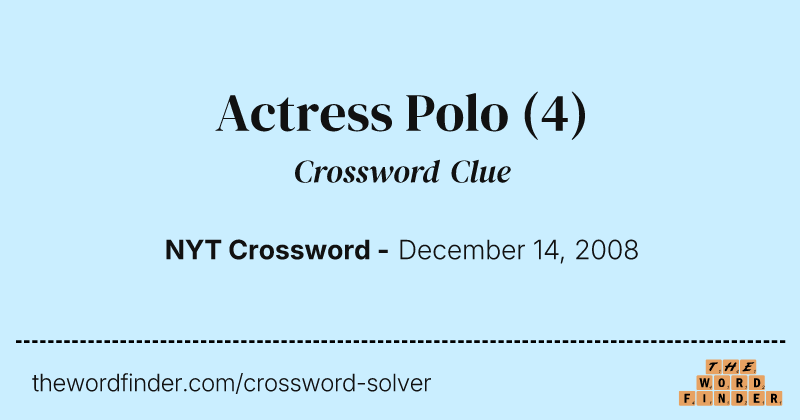 Actress Polo crossword clue image