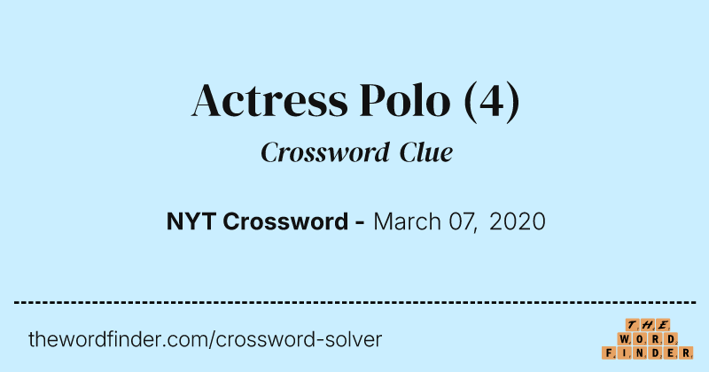Actress Polo crossword clue image