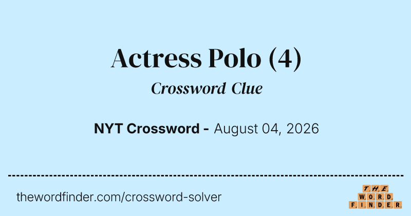 Actress Polo crossword clue image