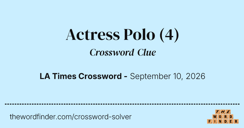Actress Polo crossword clue image