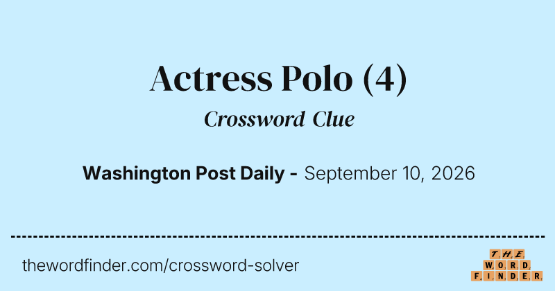 Actress Polo crossword clue image