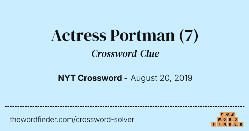 Actress Portman crossword clue image