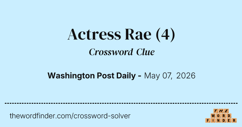 Actress Rae crossword clue image
