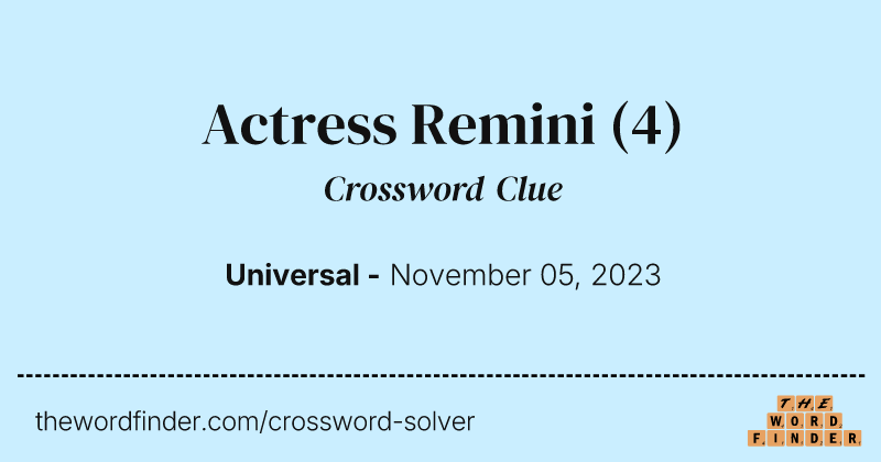 Actress Remini crossword clue image