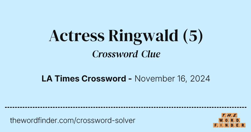 Actress Ringwald crossword clue image