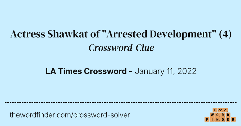 Actress Shawkat of "Arrested Development" crossword clue image