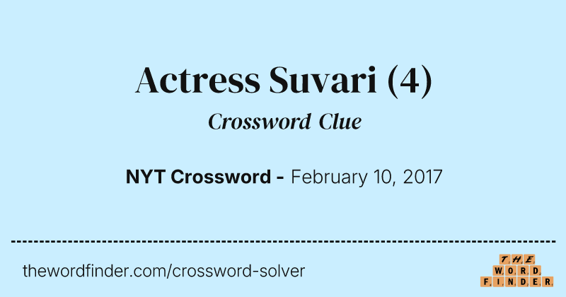 Actress Suvari crossword clue image