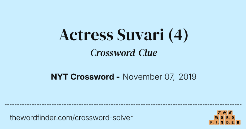 Actress Suvari crossword clue image