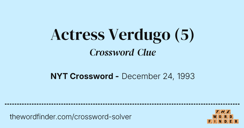 Actress Verdugo crossword clue image