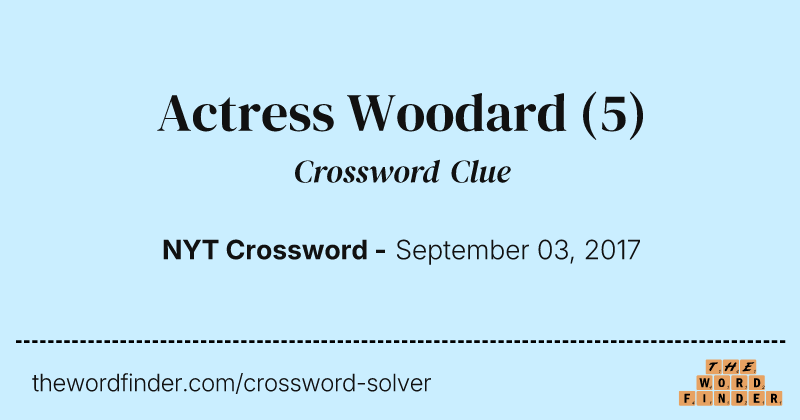 Actress Woodard crossword clue image