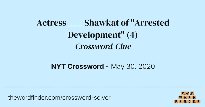 Actress ___ Shawkat of "Arrested Development" crossword clue image