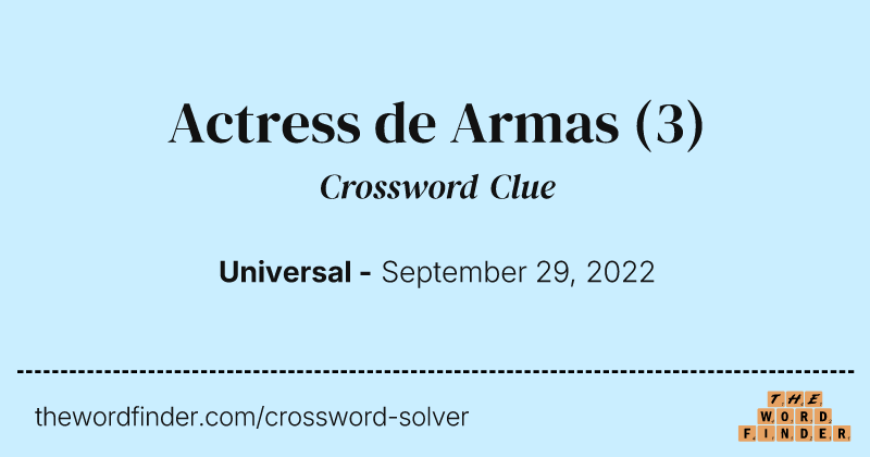 Actress de Armas crossword clue image
