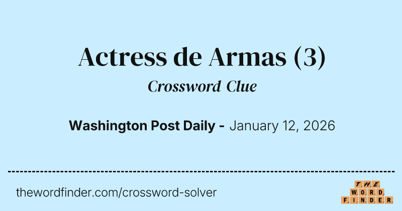 Actress de Armas crossword clue image