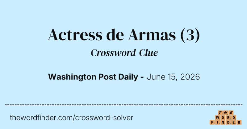 Actress de Armas crossword clue image
