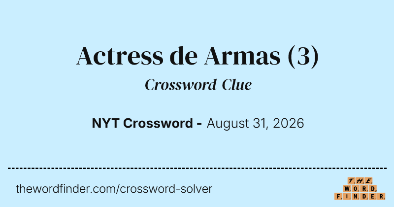 Actress de Armas crossword clue image