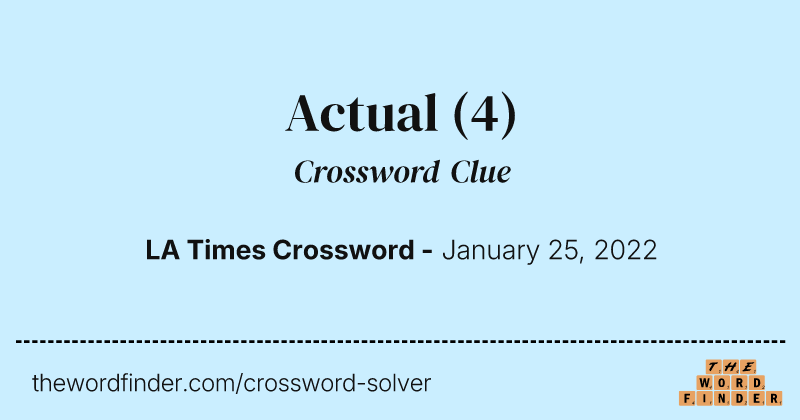 Actual crossword clue image