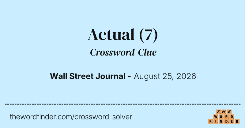 Actual crossword clue image