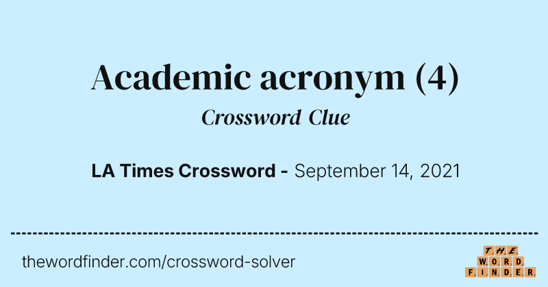 Academic acronym crossword clue image