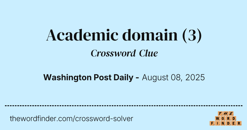 Academic domain crossword clue image